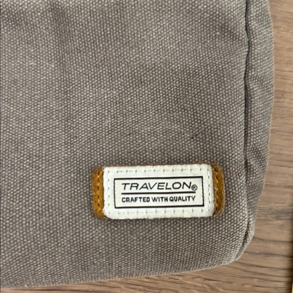 Travelon Anti theft Gray and Tan Messenger Bag